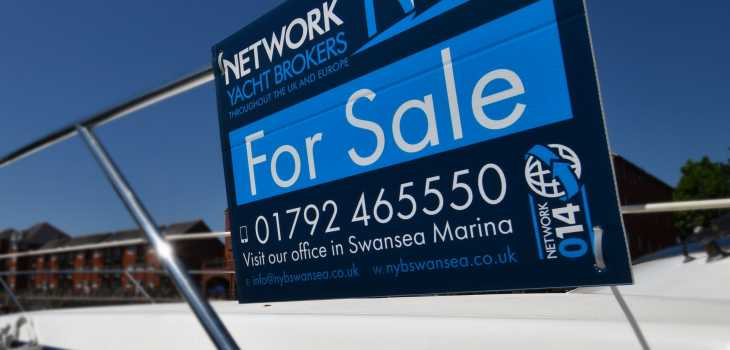 Network Yacht Brokers for sale sign swansea